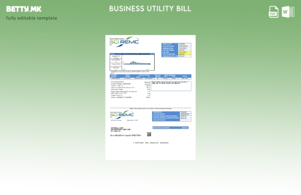 модерен стил, шаблон за деловна сметка за комунални услуги REMC во Јужна централ